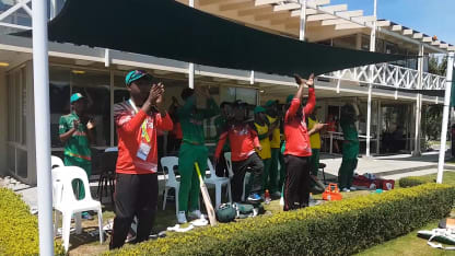 Bangladesh team applauds the century scored by Towhid Hridoy against Canada